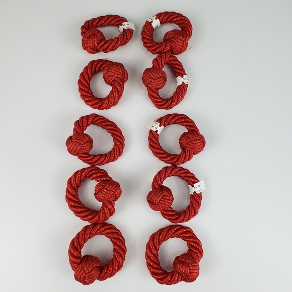 Lot of 10 Glitzy Holiday Napkin Rings - Picture 2 of 3
